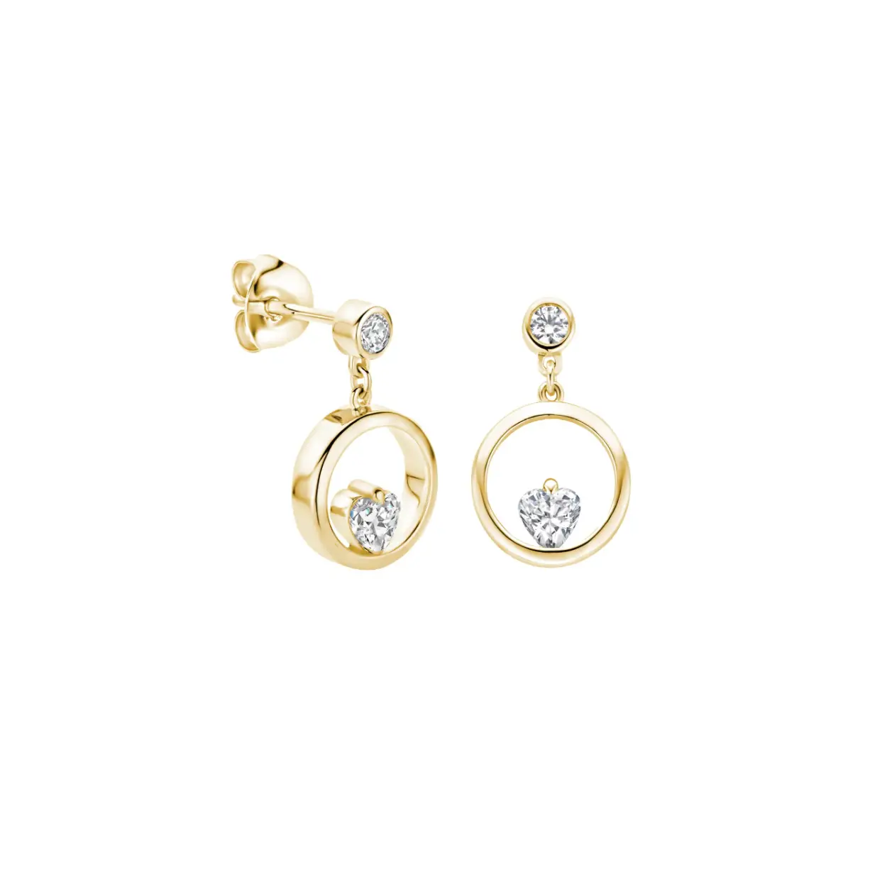 FJF Oorbellen ICON Heart Silver Gold plated