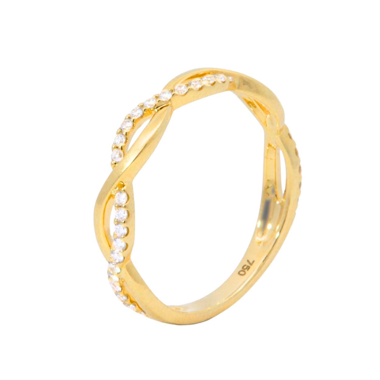 Geelgouden ring 18Kt met diamant 0.23ct