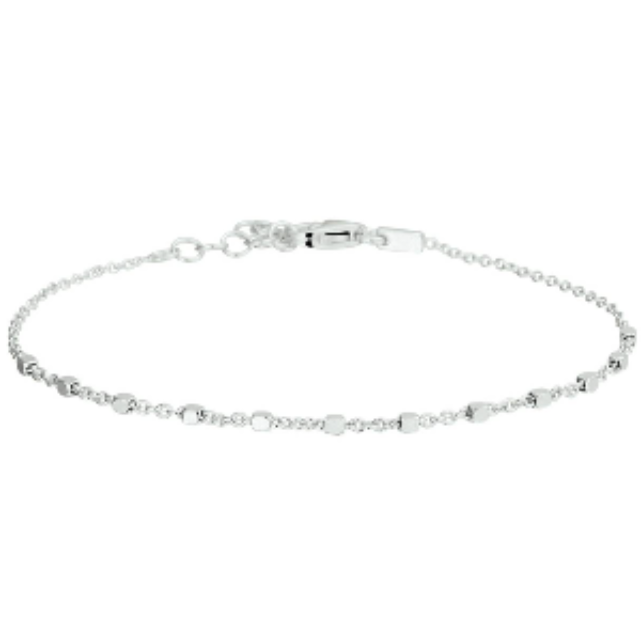 Zilveren blokjes armband 16-19cm