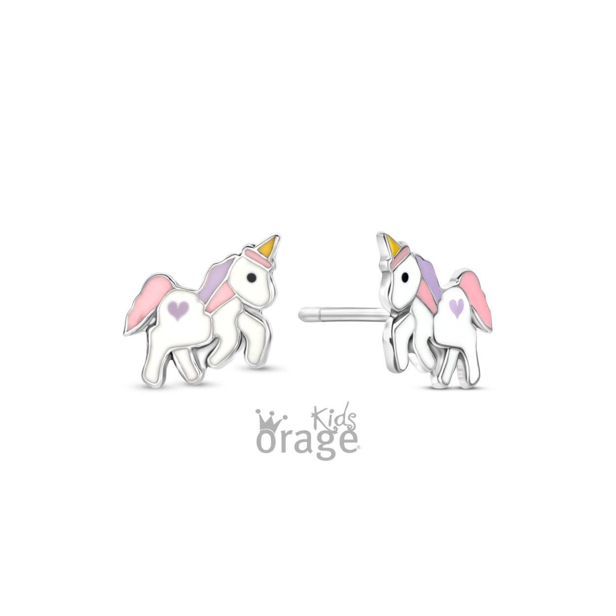 Zilveren oorstekers 'unicorn' van het merk Orage kids
Ook verkrijgbaar als oorhangers