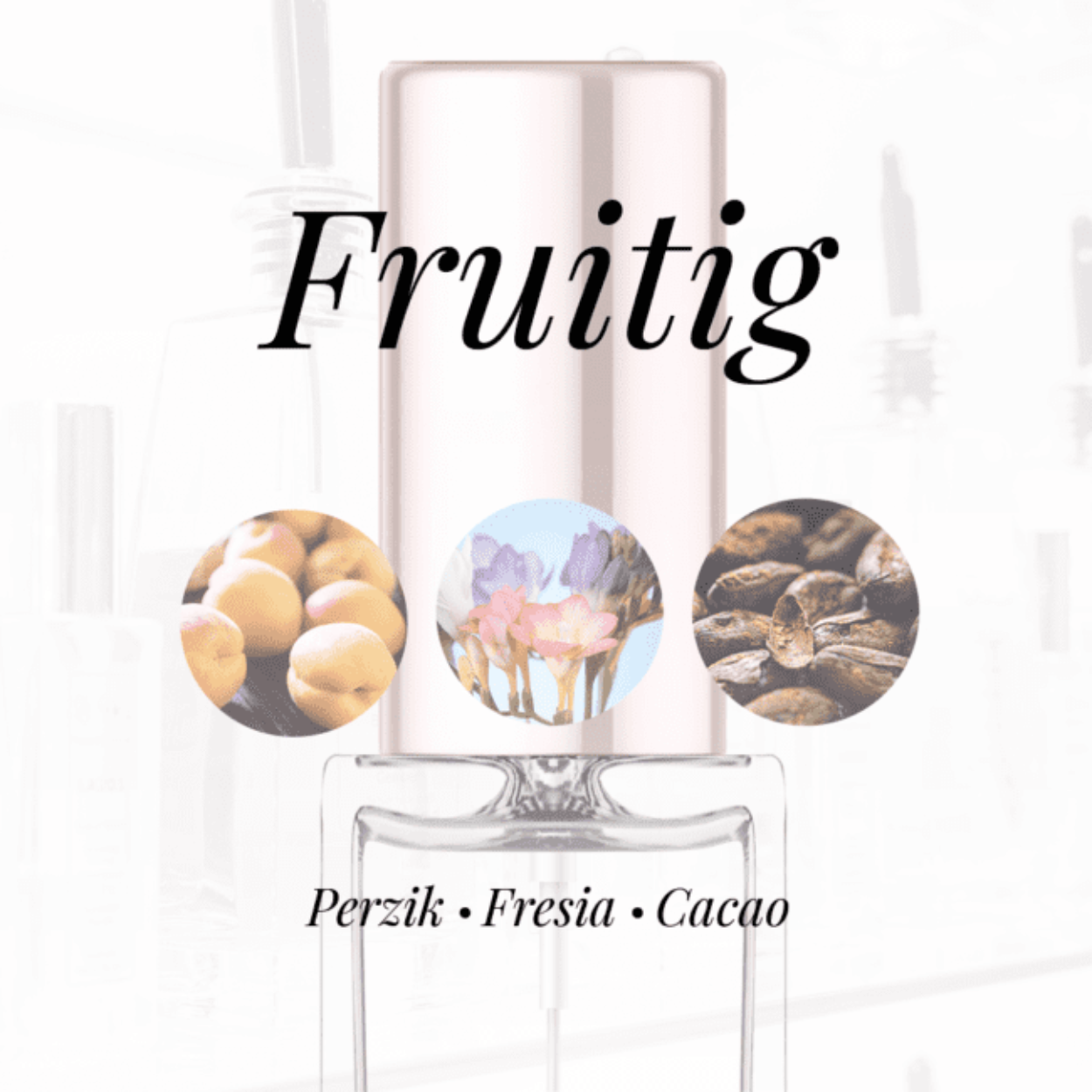 Eigenschappen
Geur: Fruitig
Waarneembare geuren: Cacao, Fresia, Perzik
Sillage: Midden
Seizoen: Lente/Zomer
Eigenschap: Populair
Stijl: Trendy
Geurgroep: Bloemig Fruitig Gourmand
Hoofdakkoorden: Fruitig, Bloemig, Zoet, Fris kruidig, Poederig
Top noten: Perzik en Fresia
Midden noten: Schijnhulst
Basis noten: Cacao
