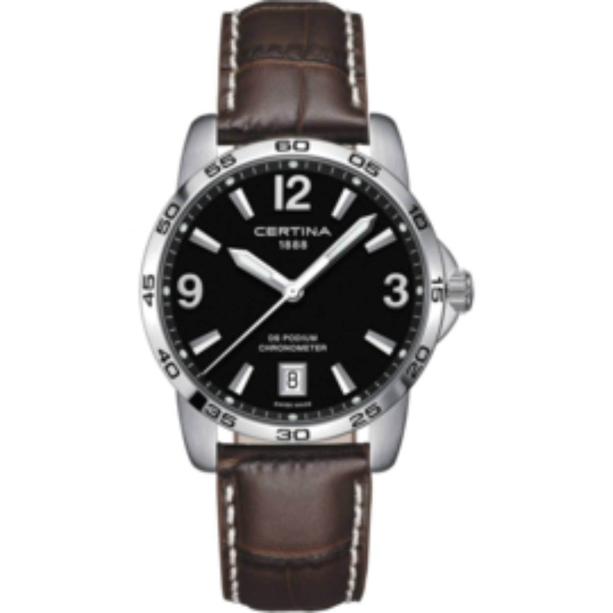 Dit Certina horloge heeft een roestvrijstalen kast met een diameter van 40mm en is voorzien van een leren band. In de kast bevindt zich een kwaliteitsuurwerk en is afgewerkt met saffierglas.