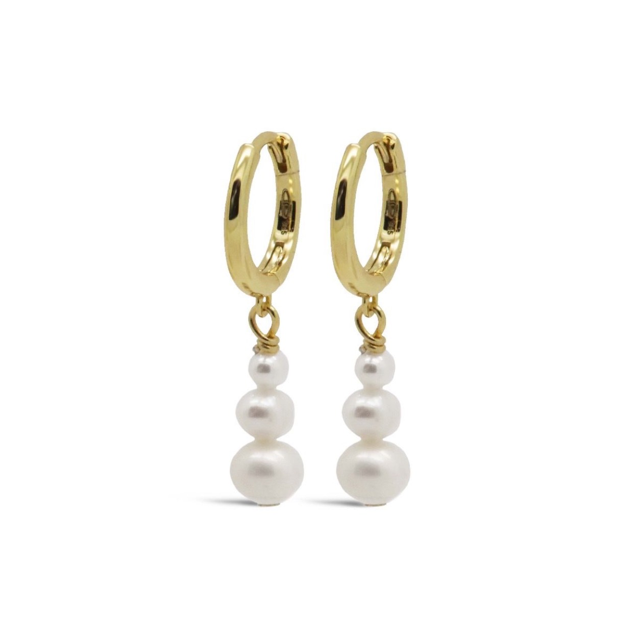 Karma Hinged Hoops Pearly Goldplated