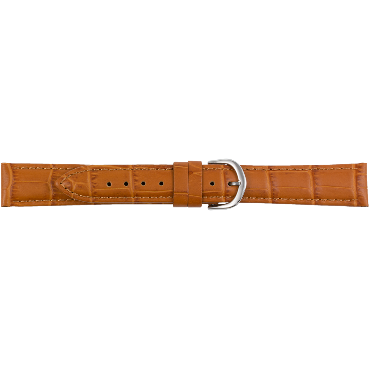 Horlogeband krokoprint bruin 18mm XL
