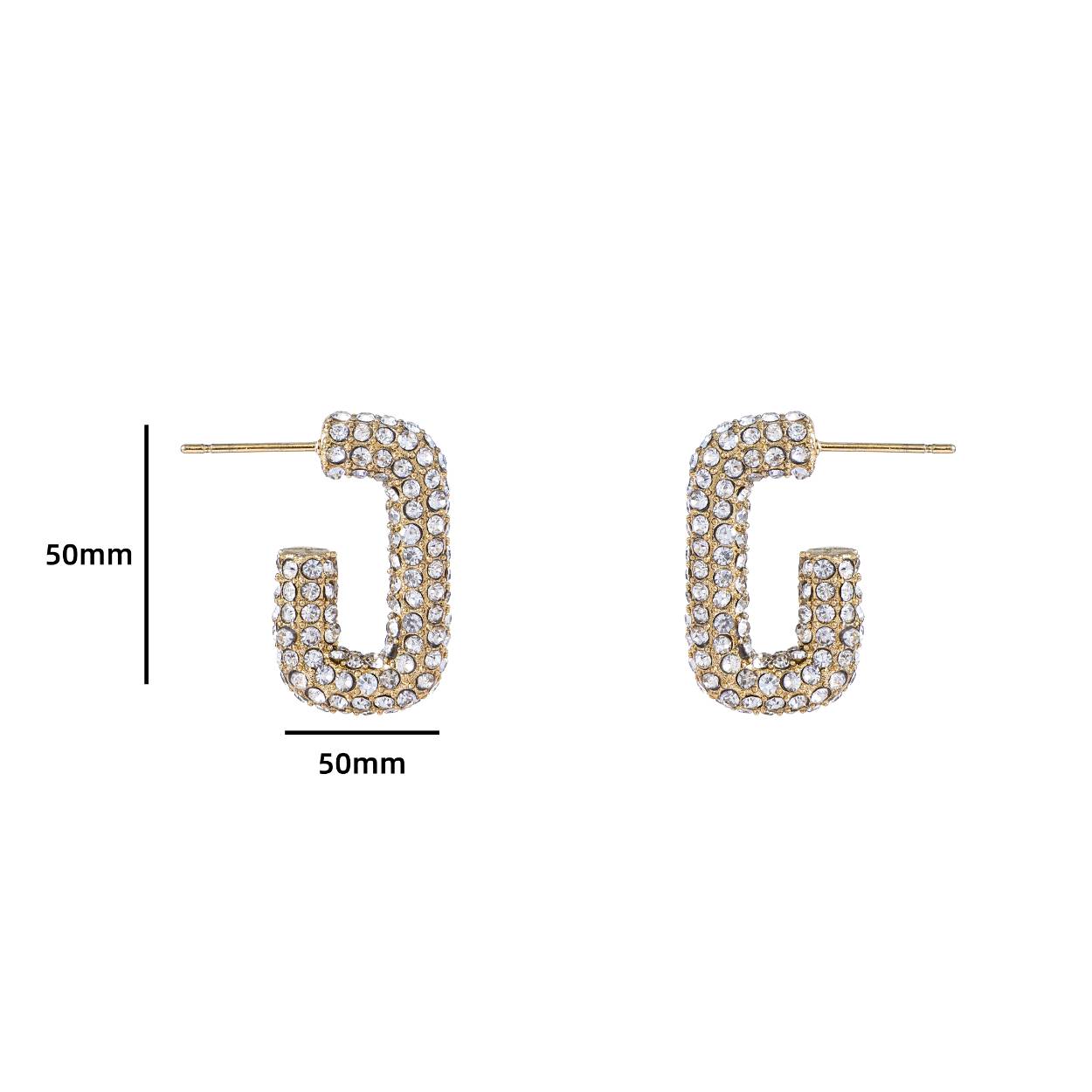 Sparkle Oval Hoop - 14K + Crystal
E4353-2