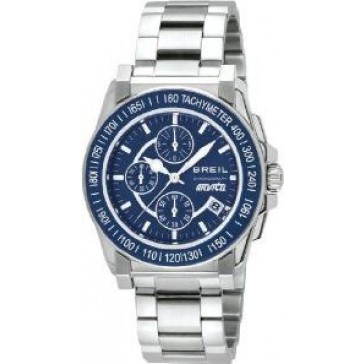 breil chrono TW0785, edelstalen band, blauwe wijzerplaat
