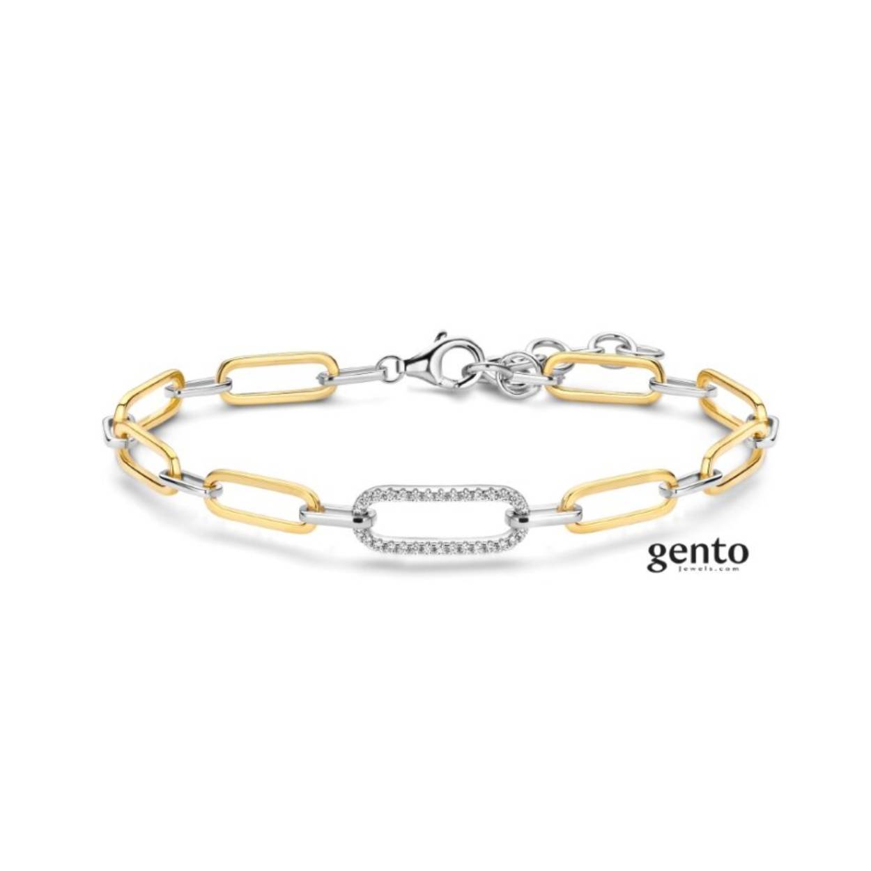 Armband zilver/plaqué gento jewels zirconium