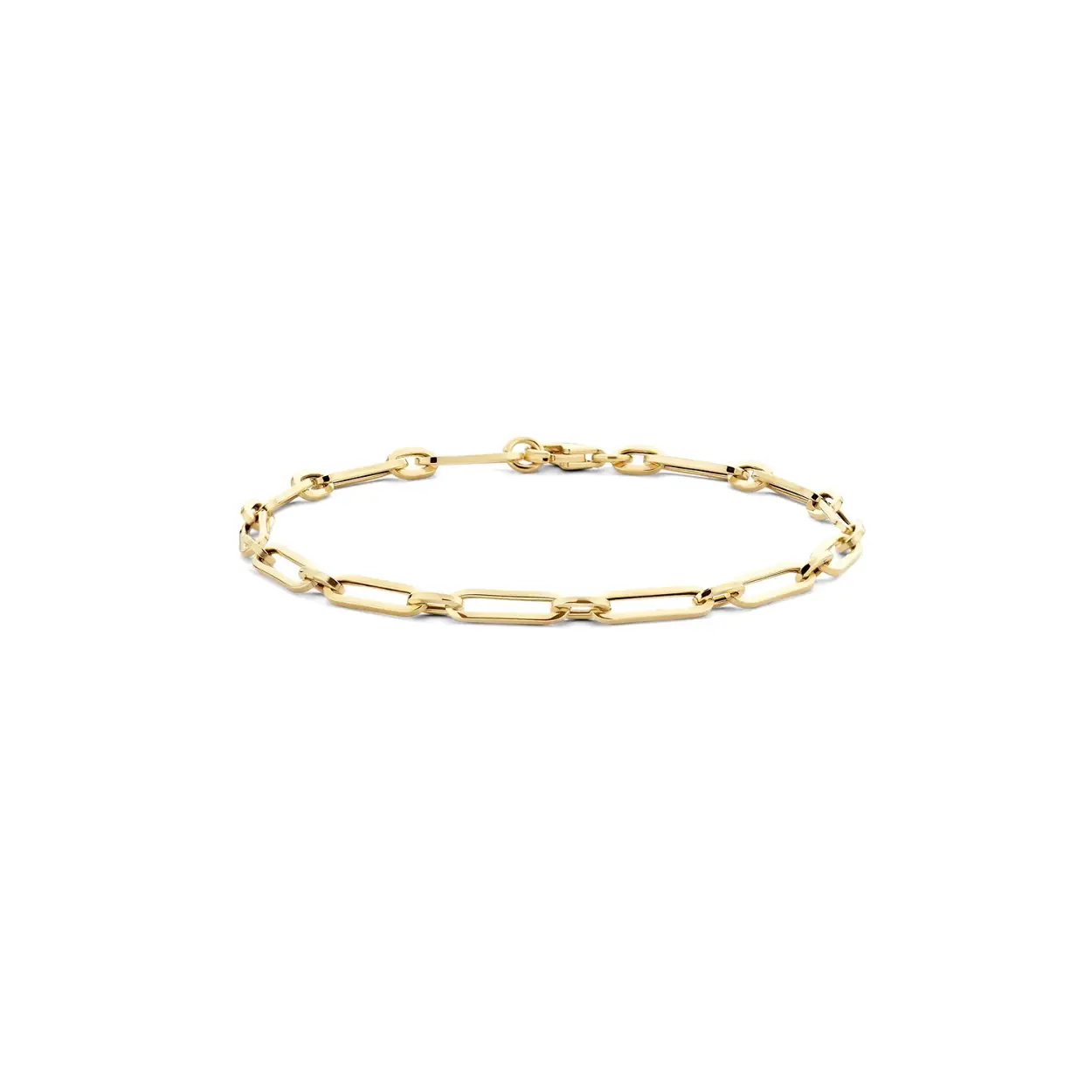 Blush armband paperclip 14 karaat 18,5 cm