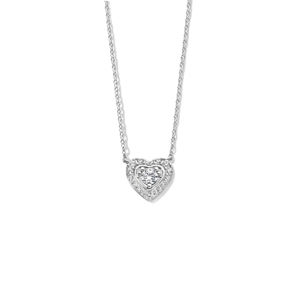 Ketting + hanger AG hartje + CZ 
Lengte: 40 + 5 cm 
Naiomy