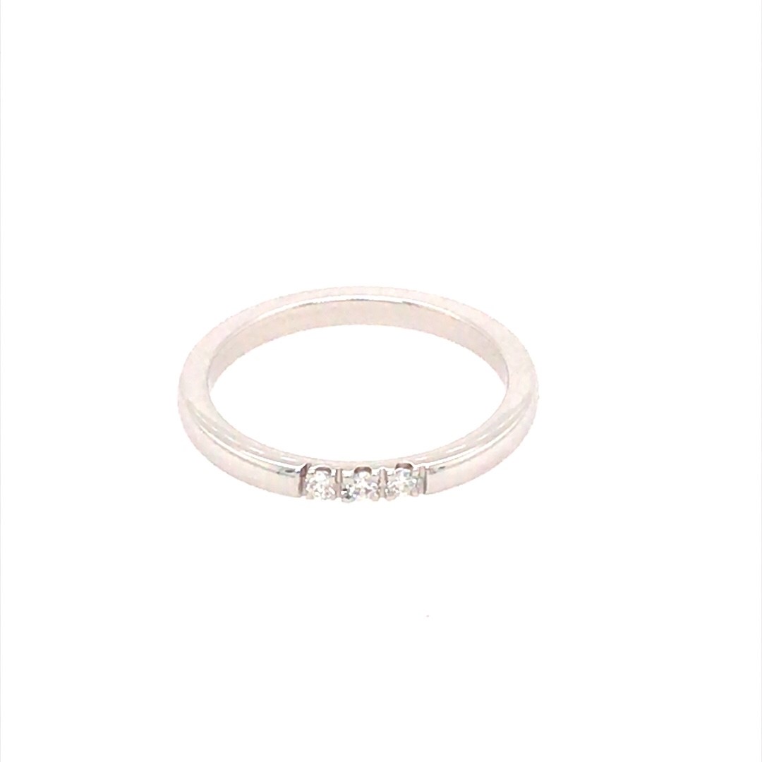 Eclat 14krt. witgouden alliance ring met diamant
