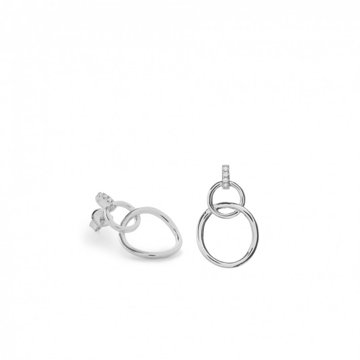 DOUBLE HOOP DESIGN EARRINGS WITH DANGLES