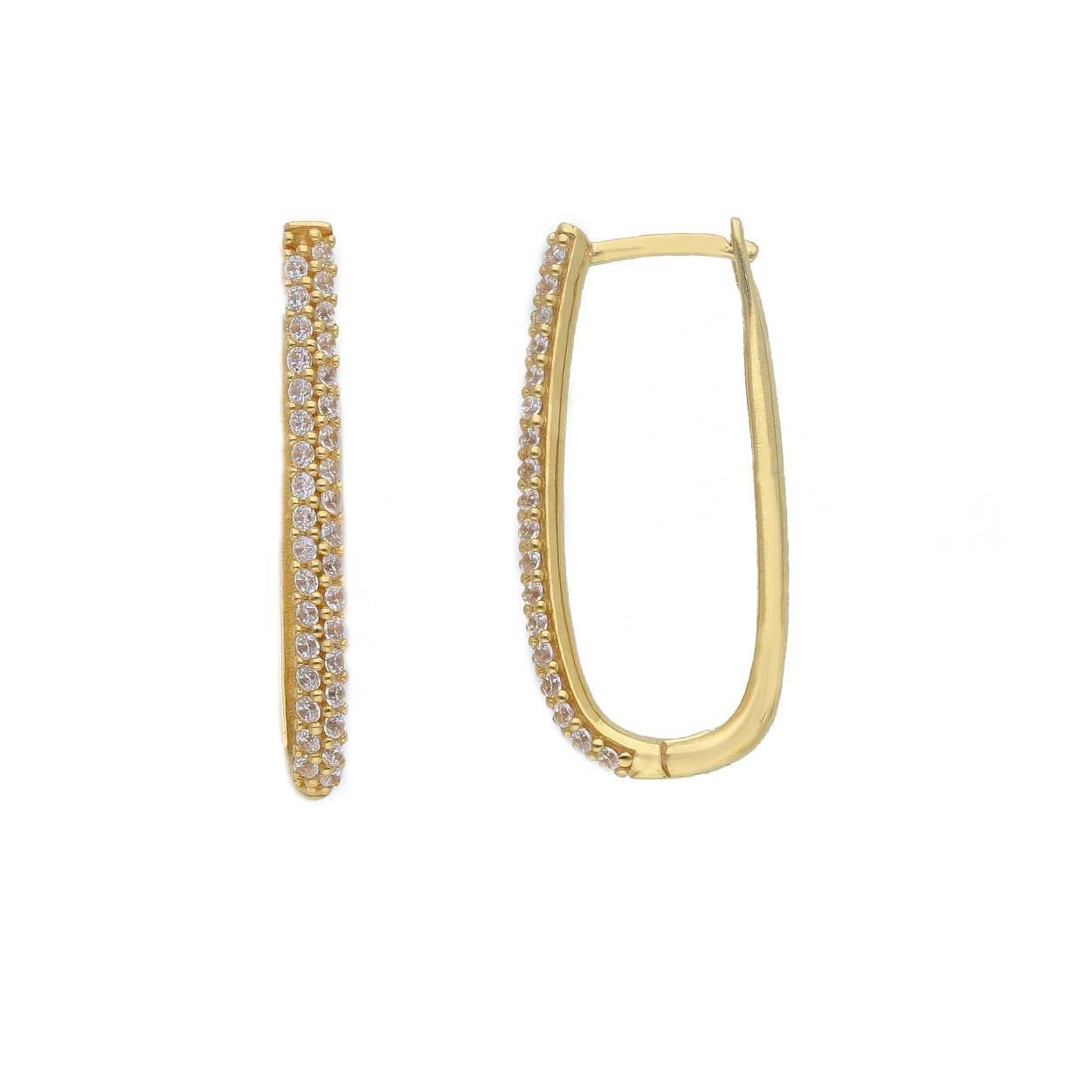 Oorringen geel goud 18kt met zirconium