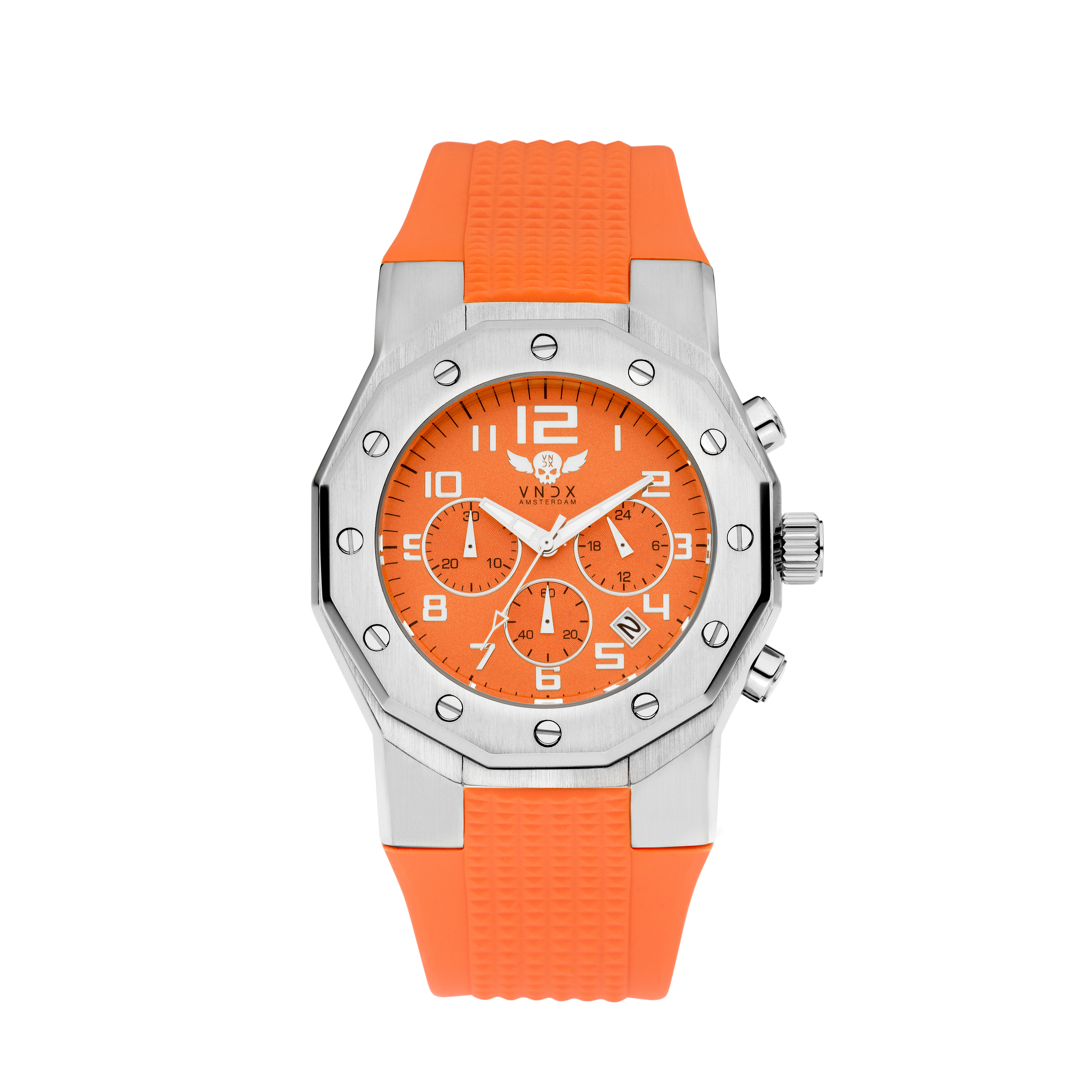 Nieuw in de collectie: IBIZA REBEL 

Een stoer horloge voor hem en haar, uitgevoerd met een mat geborstelde stalen kast, gecombineerd met de flexibele en comfortabele oranje siliconen band.

Voorzien van een multifunctionele chronograaf en datumaanduiding, 

Ibiza Rebel; een uniek en stoer horloge voor jezelf, of om cadeau te doen. 

VNDX Amsterdam. Never too late!