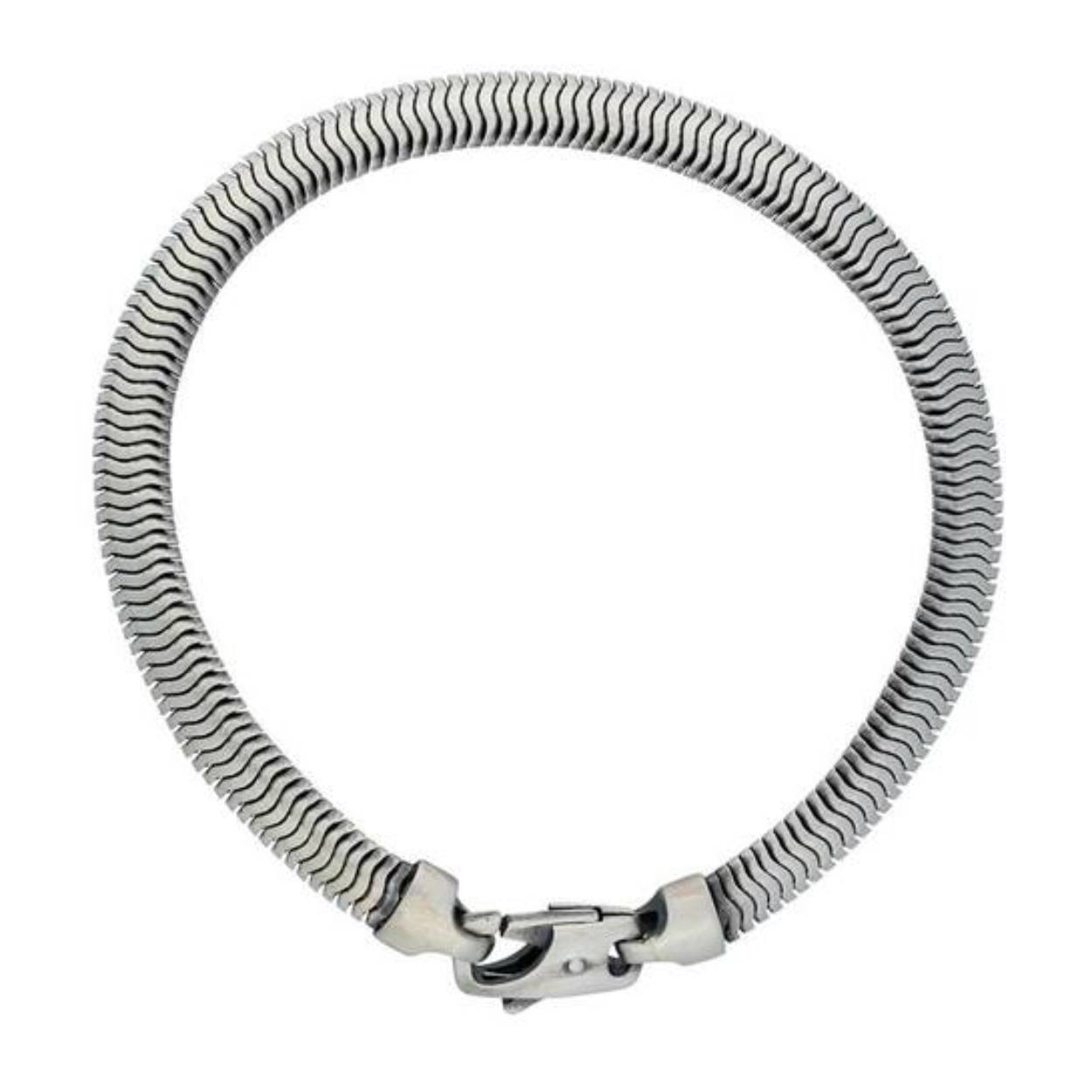 Sterling Zilveren Armband met een Afgeronde slang schakel en een sier karabijnslot 6.4mm 21cm 