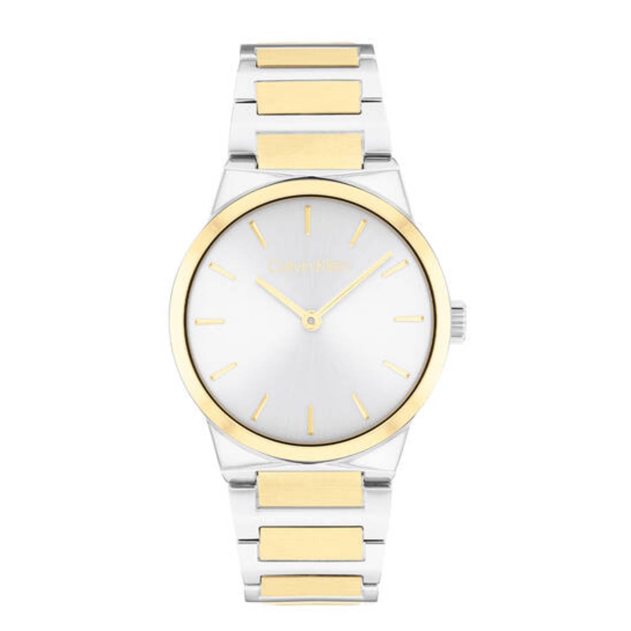 Dit Calvin Klein horloge uit de Linear Elegance-serie heeft een kast gemaakt van edelstaal bicolor met een diameter van 32 mm en is voorzien van een metalen band. In de kast bevindt zich een Seiko Instruments Inc. kwaliteitsuurwerk en is afgewerkt met een mineraalglas.

Het horloge is 3ATM. Dit betekent dat het horloge spatwaterdicht is.. Verder wordt het horloge geleverd met 2 jaar garantie.