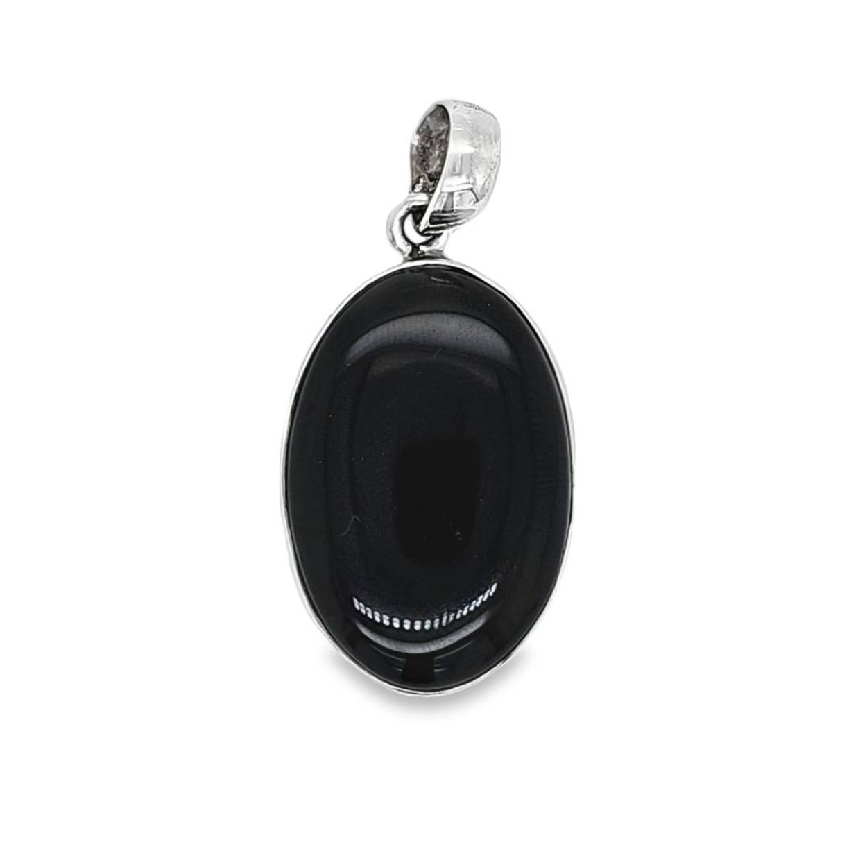 zilveren hanger met onyx