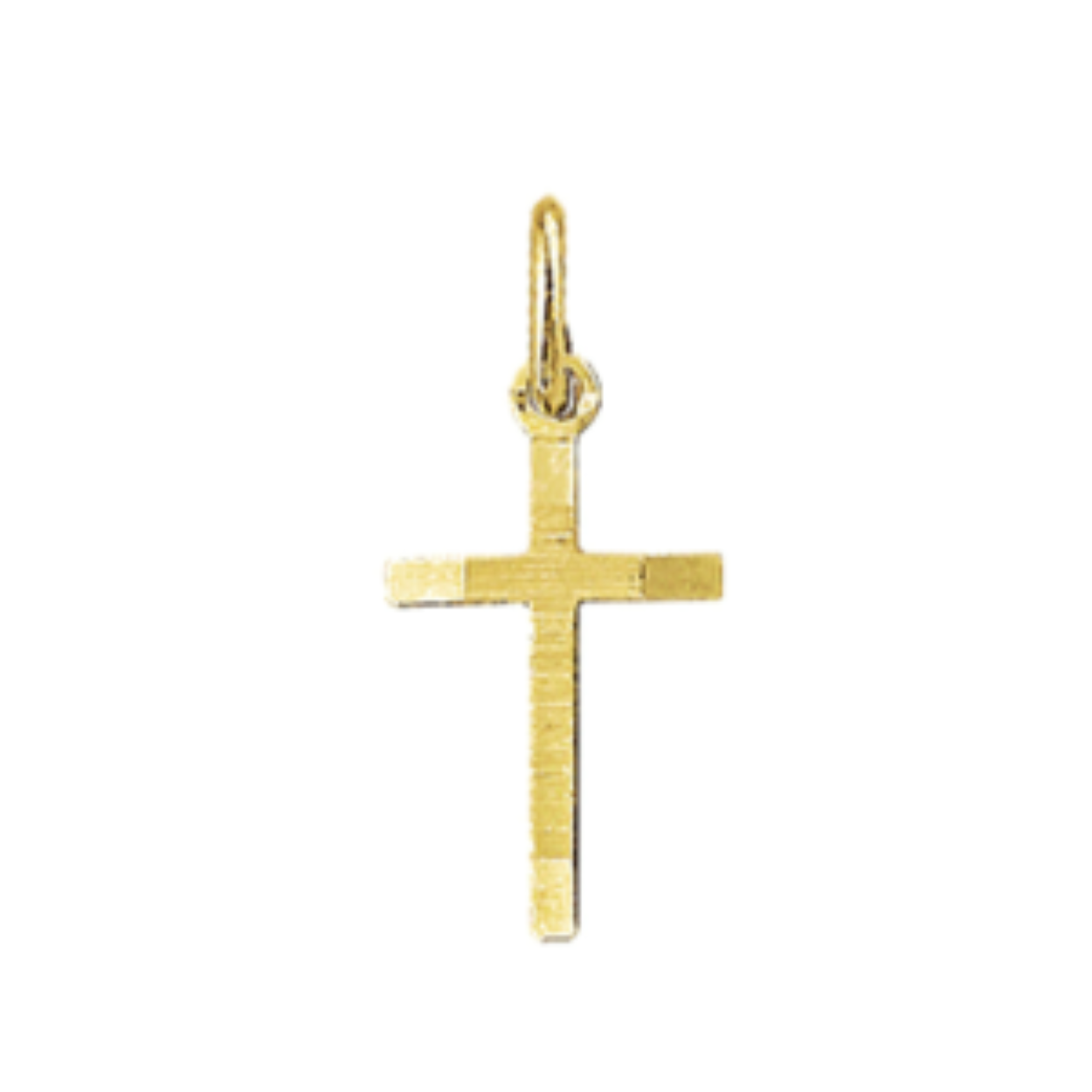 Gouden kruis hanger met een matte afwerking