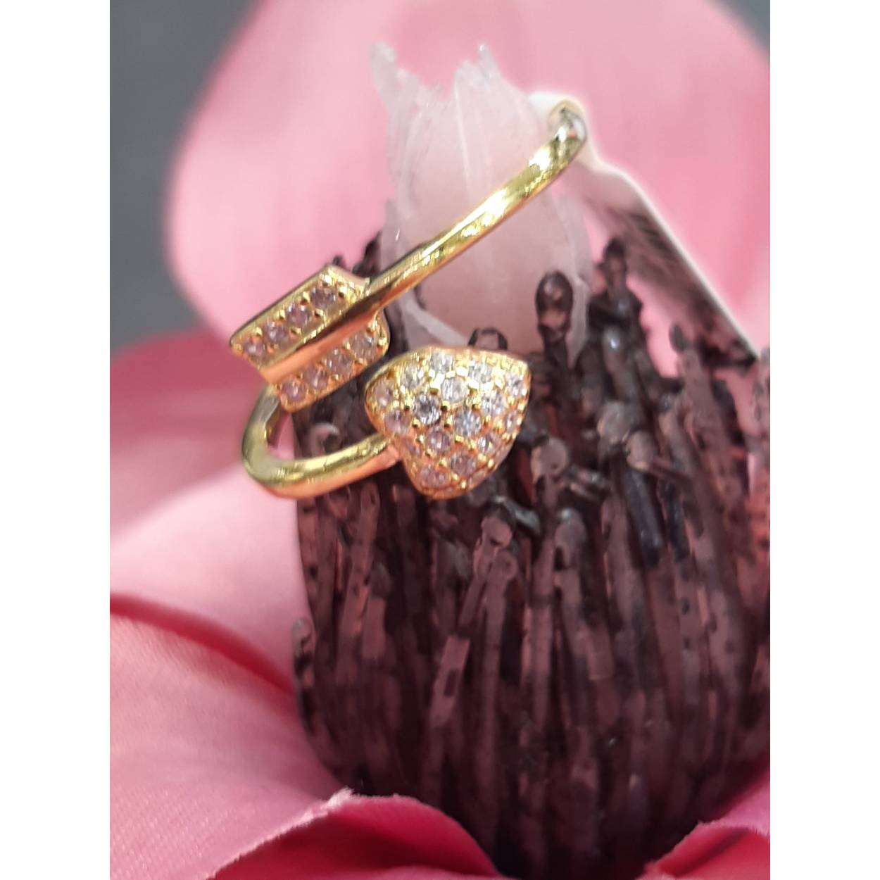 mooi zilver ring 925 met stenen  gouden kleur mat 53.54.55.56.57