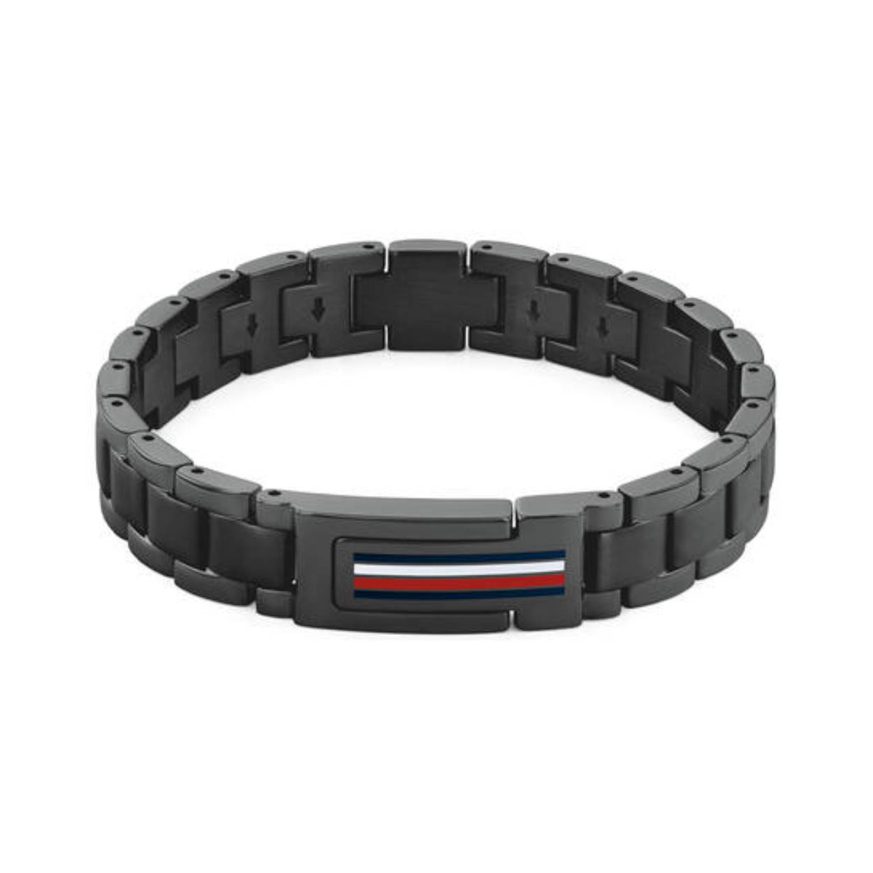 Tommy Hilfiger Jewels TJ2790576 Armband Heren Staal 19cm
Deze armband van Tommy Hilfiger uit de jewelry serie MASON met nr: TJ2790597 is een stoer model. De zwarte stalen heren schakelarmband heeft een magneetsluiting met daarop het gekleurde loge van Tommy Hilfiger. De armband heeft een lengte van 19cm. Ook leuk te combineren met andere sieraden van Tommy Hilfiger.

Het merk:
Tommy Hilfiger is wereldwijd één van de grootste designer lifestyle merken en is internationaal bekend om haar classic American cool stijl. De sieraden zijn voor dames en heren met een eigen stijl, die niet bang zijn om dit aan de wereld te laten zien.

Specificaties:
- Zwart stalen armband met logo
- Strakke bolle schakel
- Lengte 19cm
- Heren sieraad
- Magneetsluiting