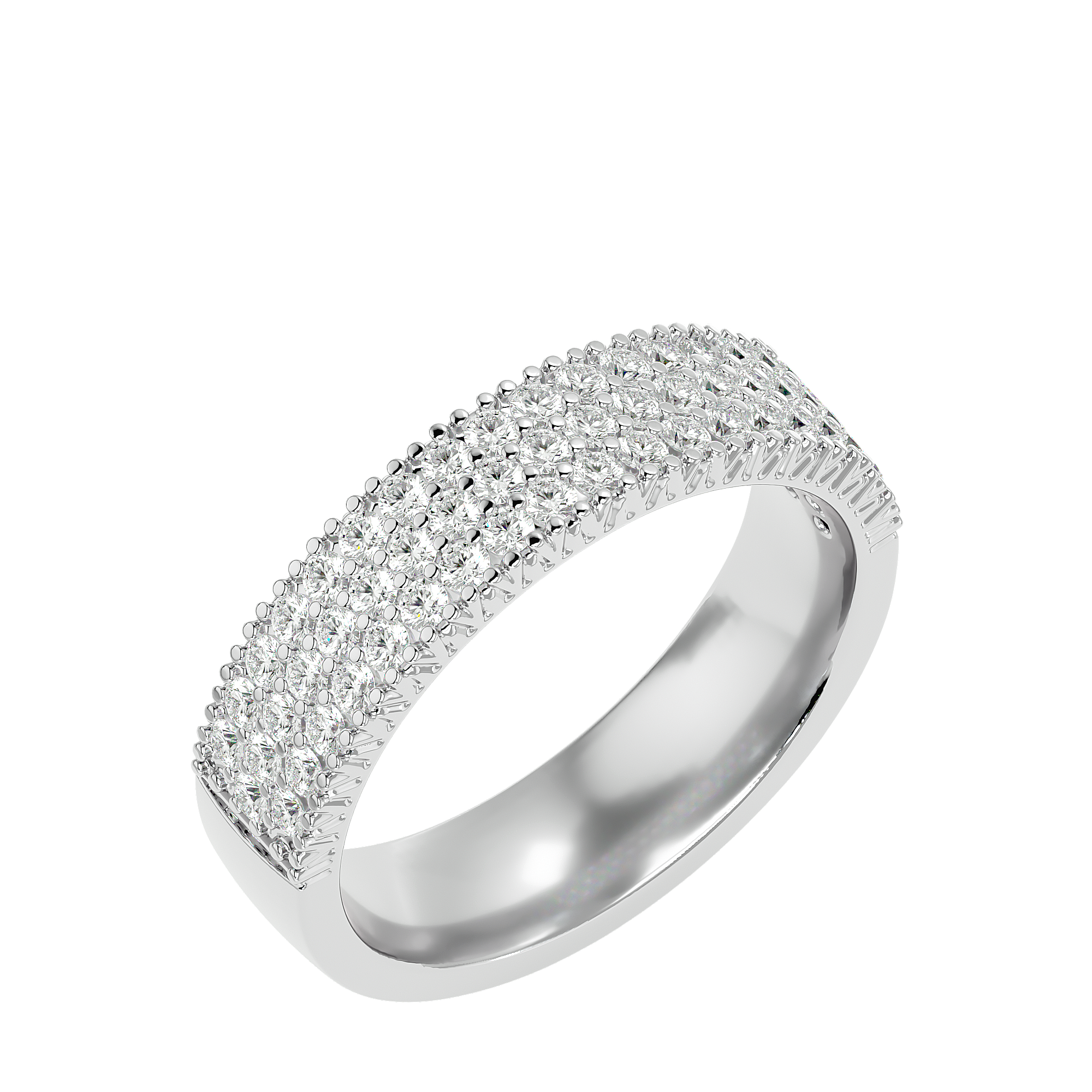 BAGUE OR BLANC 18K ET DIAMANTS 0.85GHSI