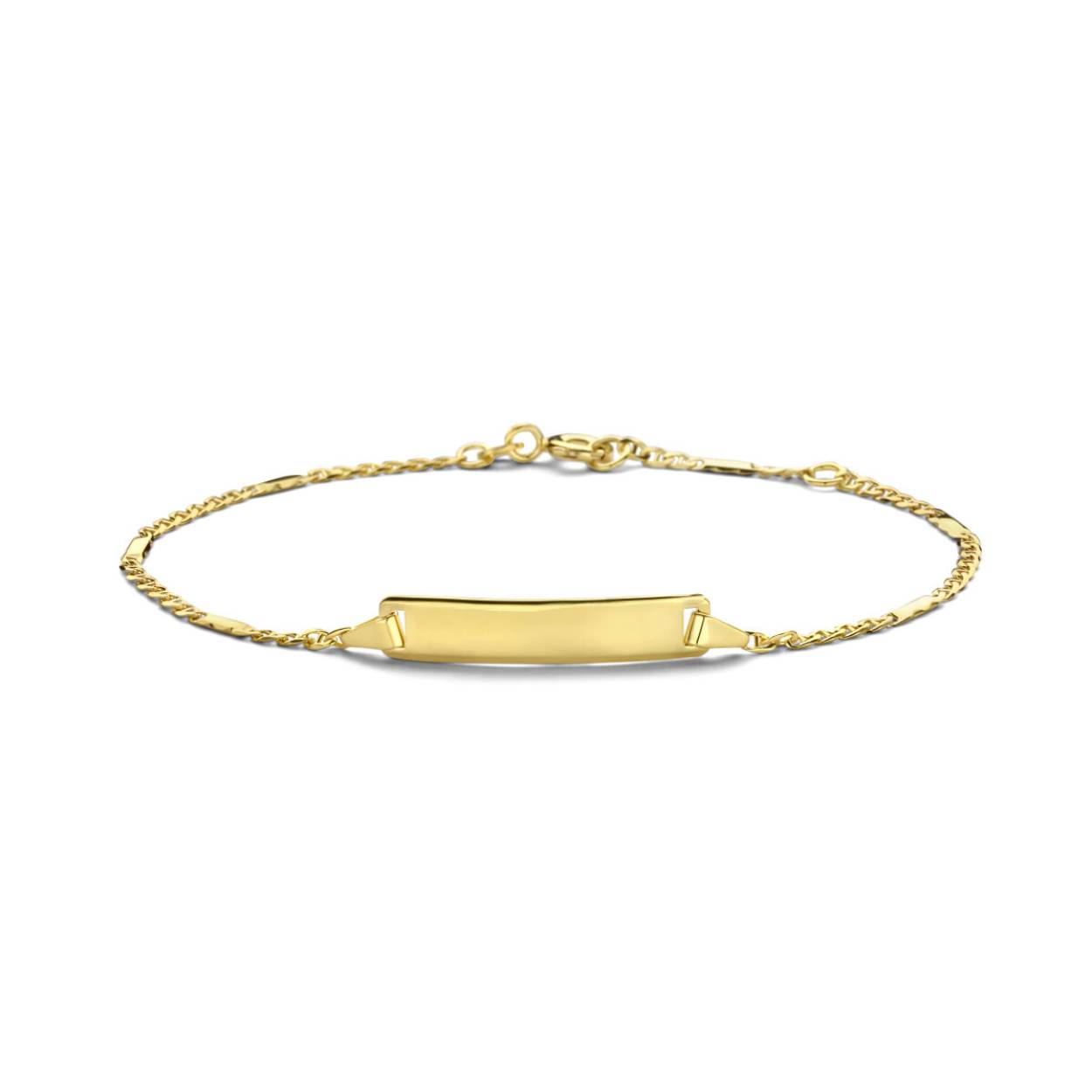 Graveerarmband geelgoud 16-18cmgourmet met plaatjes