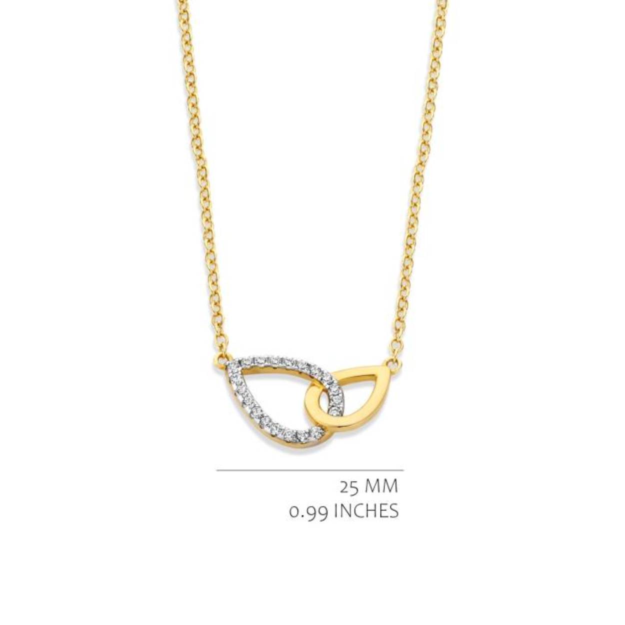 Goudkleurig collier met zirkonia's van het merk Silver Rose
Materiaal: 925 zilver, verguld