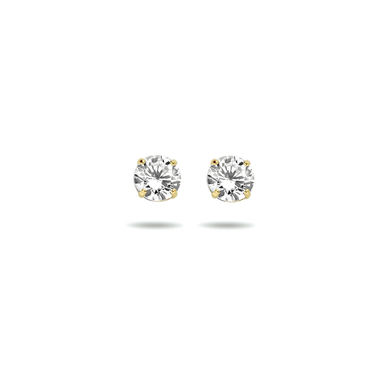 Gouden oorstekers 5mm zirkonia