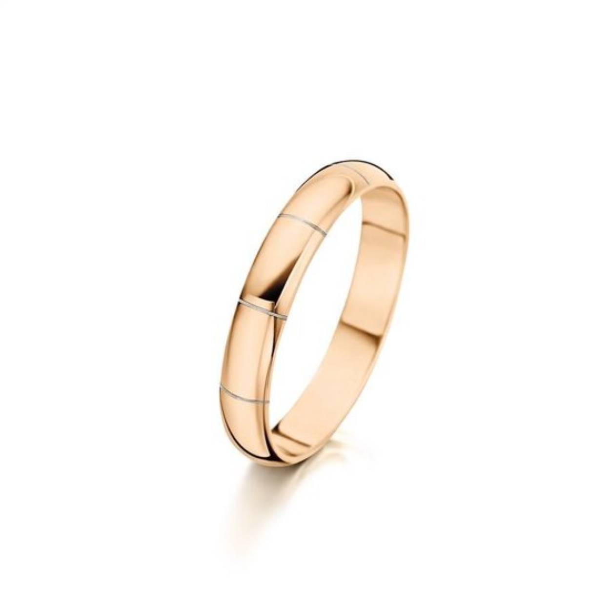 Jacob Jensen stalen rosé vergulde ring