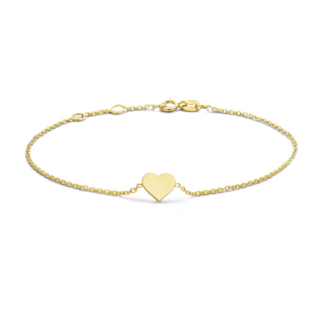 Met deze Heart Bracelet draag je jouw geliefde altijd dicht bij je hart. Kies een initiaal of kies voor een vingerafdruk en stel jouw perfecte Just Franky ketting samen. Deze ketting is verkrijgbaar in 14k massief geel-, wit- of rosègoud.