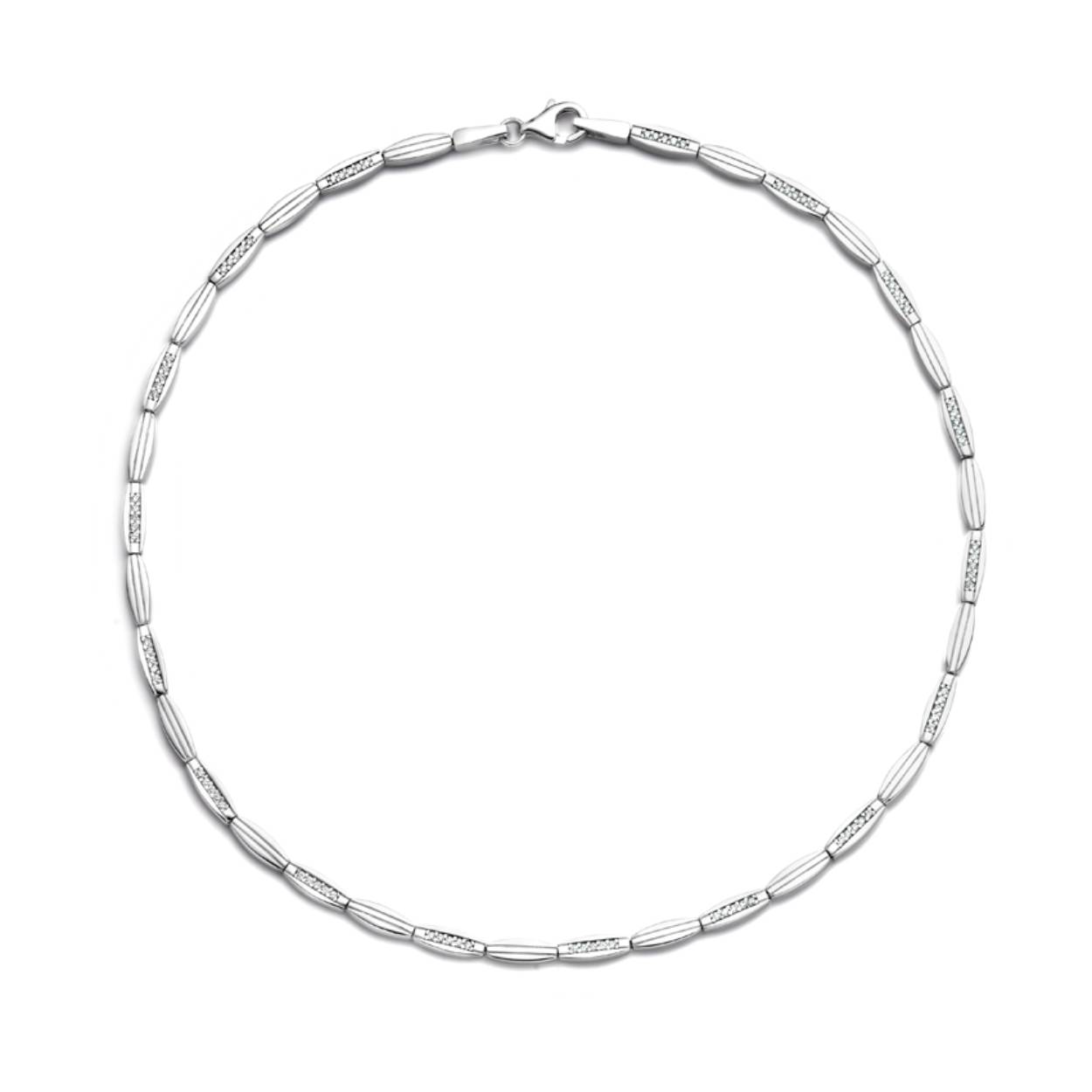 Rosa di Luca zilveren collier met zirkonia