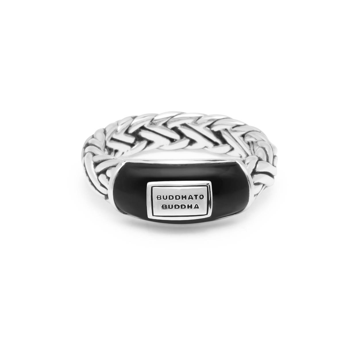 Buddha to Buddha - Katja XS Black Onyx Ring Silver, Zilver 172 maat 16 - 001J021720116