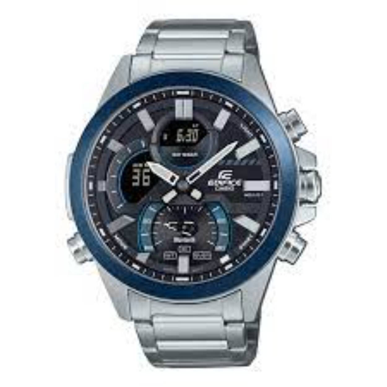 Casio Edifice heren horloge met bluetooth - ECB-30DB-1AEF - . Je verbindt je horloge heel eenvoudig met je smartphone. Stel alarmen in of wijzig heel makkelijk de tijd. 