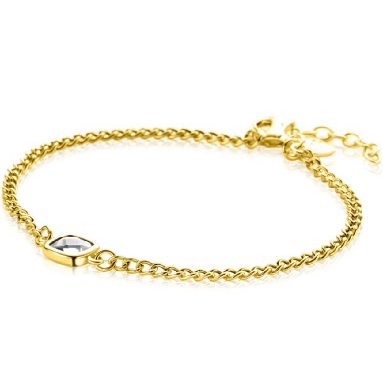Goud op zilveren armband.