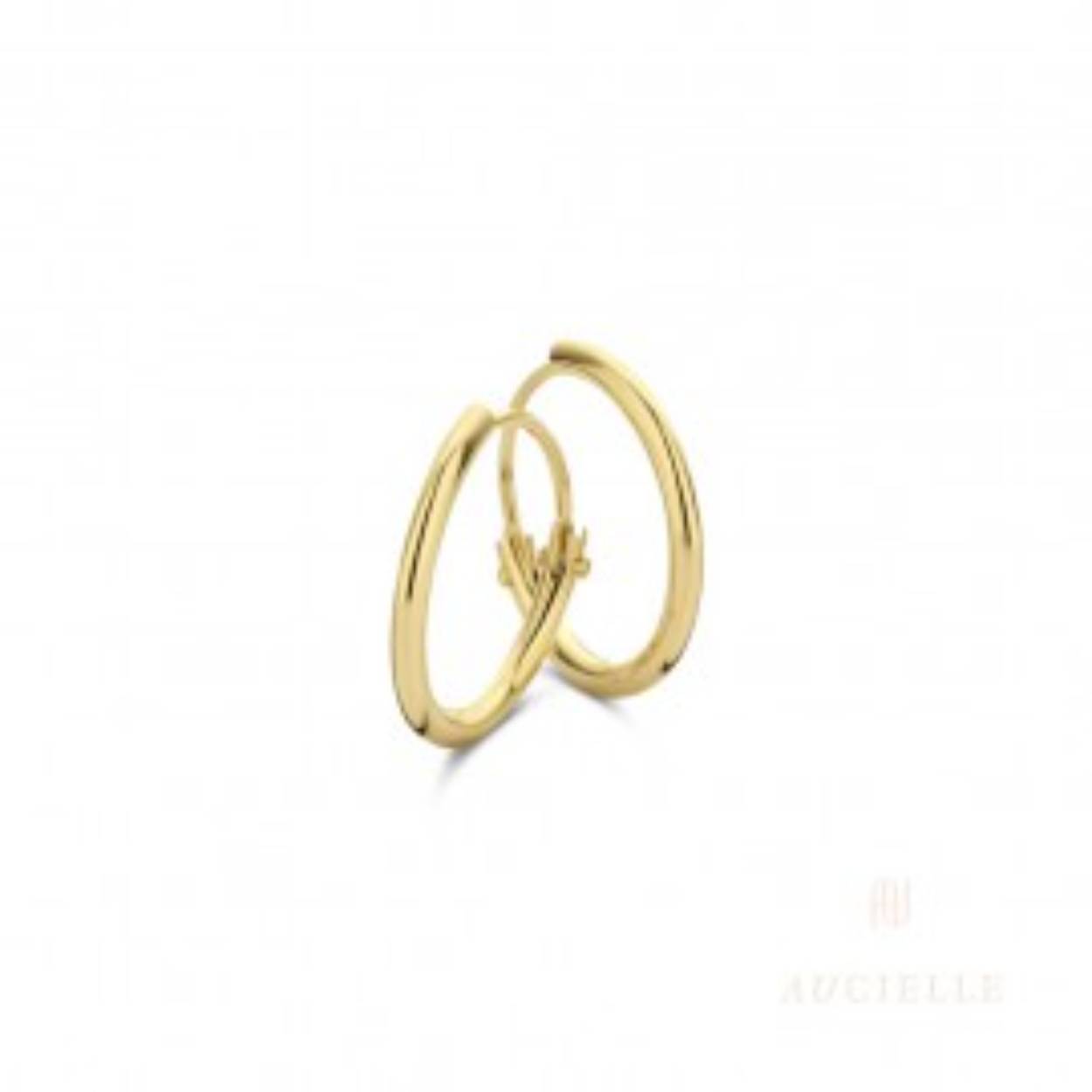 18 kt geel gouden oorringen met buissluiting
11 mm diameter