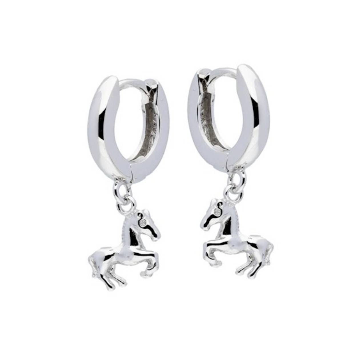 Zilveren oorring 12x2.5mm -paard