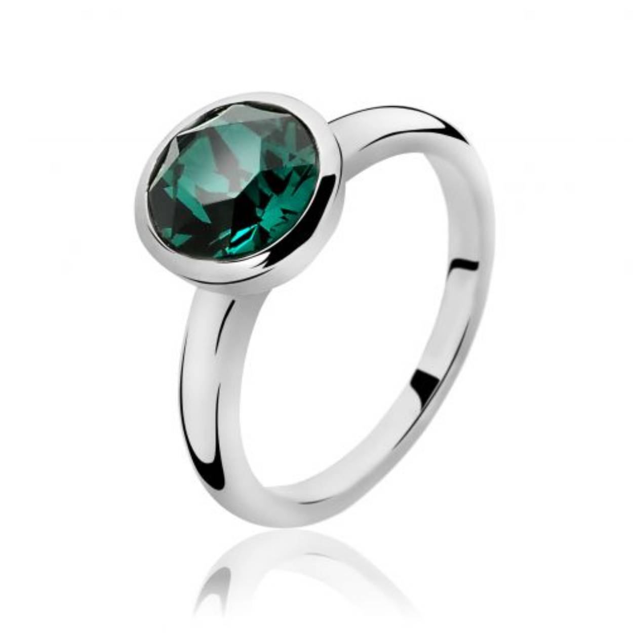 ZINZI zilveren ring groen 