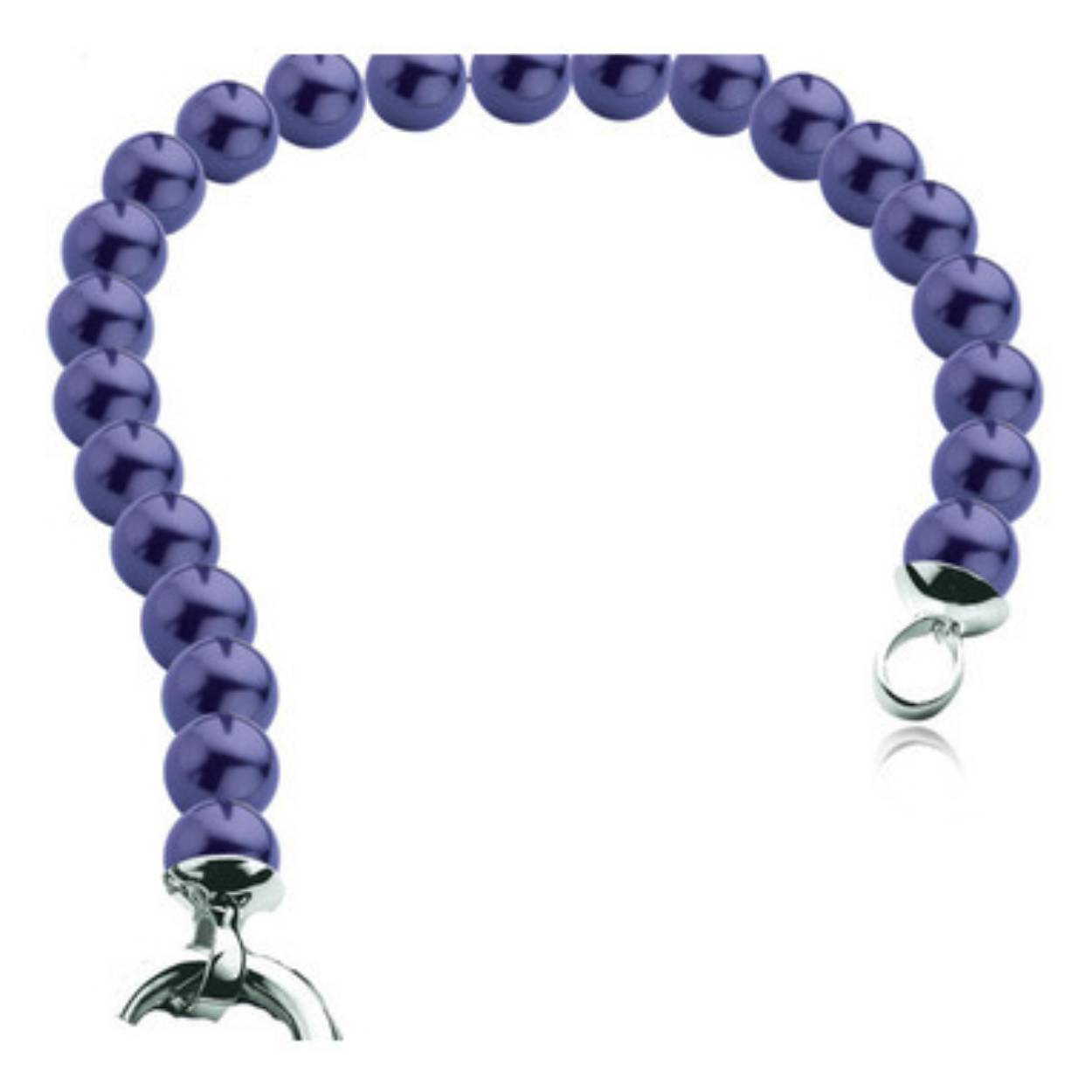 Parelsnoer met paarse parels van 8 mm 19 cm