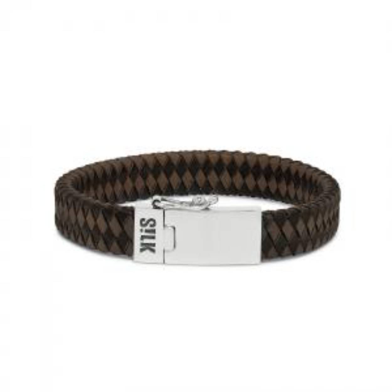 Lederen armband met massief zilveren sluiting