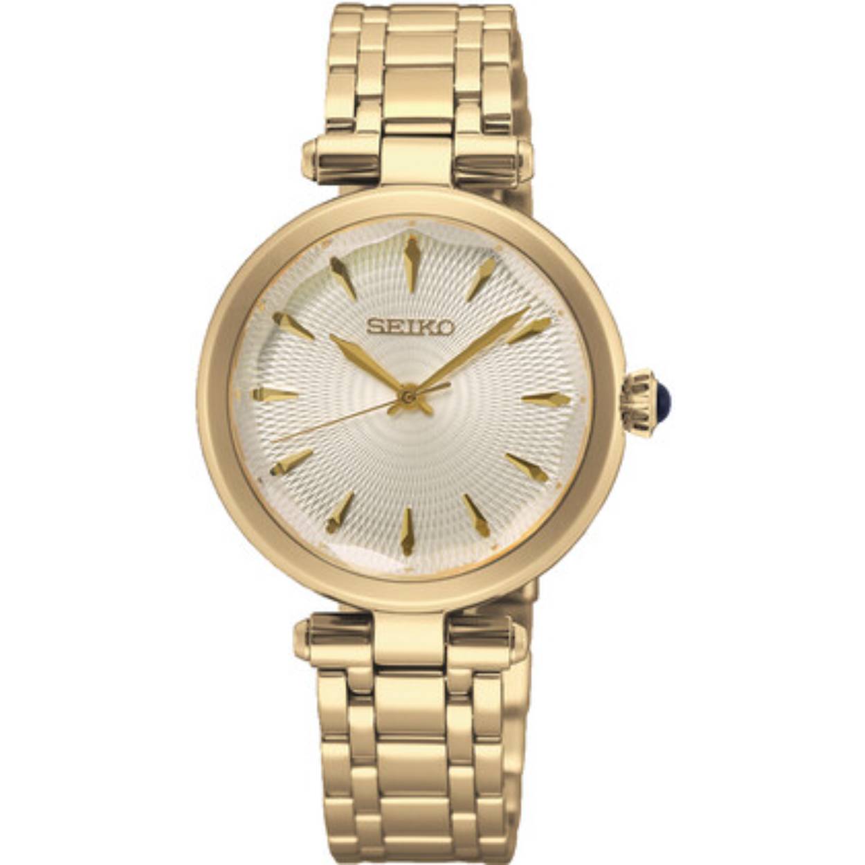 Dit Seiko horloge heeft een kast gemaakt van Roestvrijstaal met een diameter van 30 mm en is voorzien van een metalen band. In de kast bevindt zich een Seiko kwaliteitsuurwerk en is afgewerkt met Hardlex glasglas.

Het horloge is 5ATM. Dit betekent dat het horloge geschikt is om mee te douchen. Verder wordt het horloge geleverd met 2 jaar garantie.