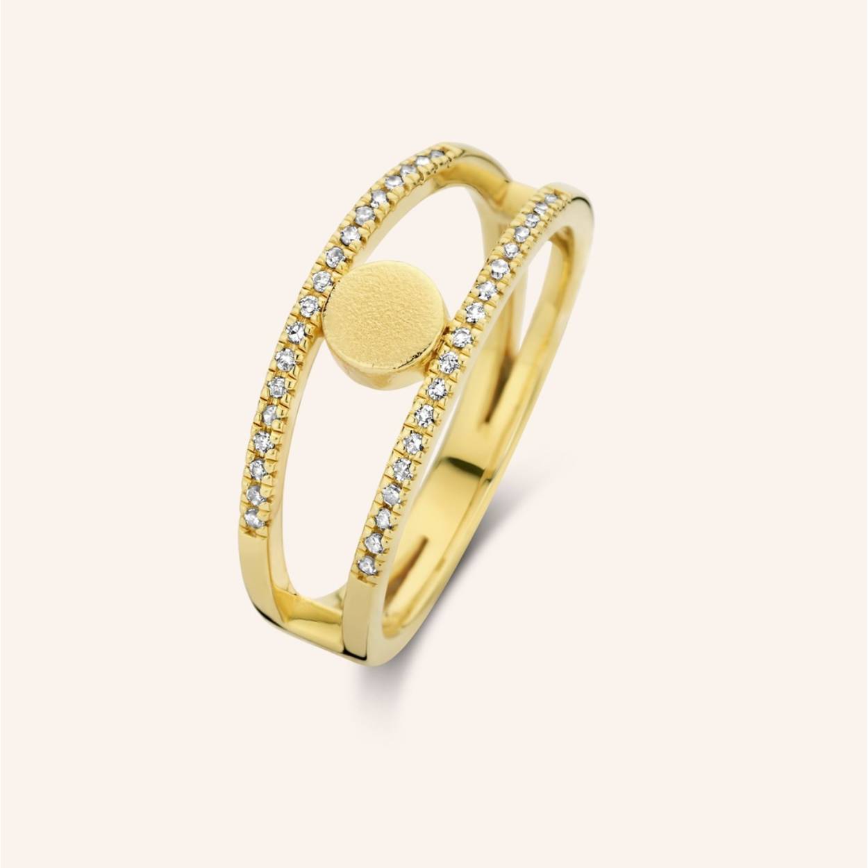 Ring zilver plaqué met diamant maat54