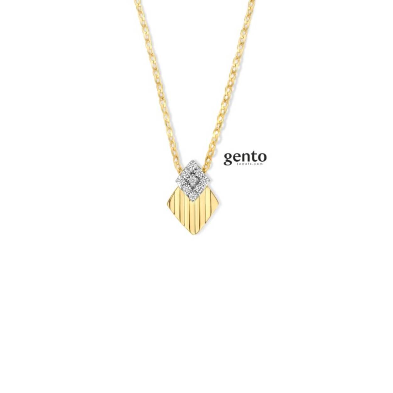 Ketting zilver gold  gento jewels