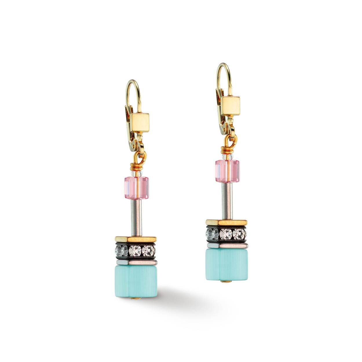 Kleurrijk en casual. Tijdloos mooie ketting uit de GeoCUBE® collectie in de mooiste kleuren van dit seizoen 

Vervaardigd met verguld edelstaal, Swarovski kristal, strass rondellen en synthetisch tijgeroog