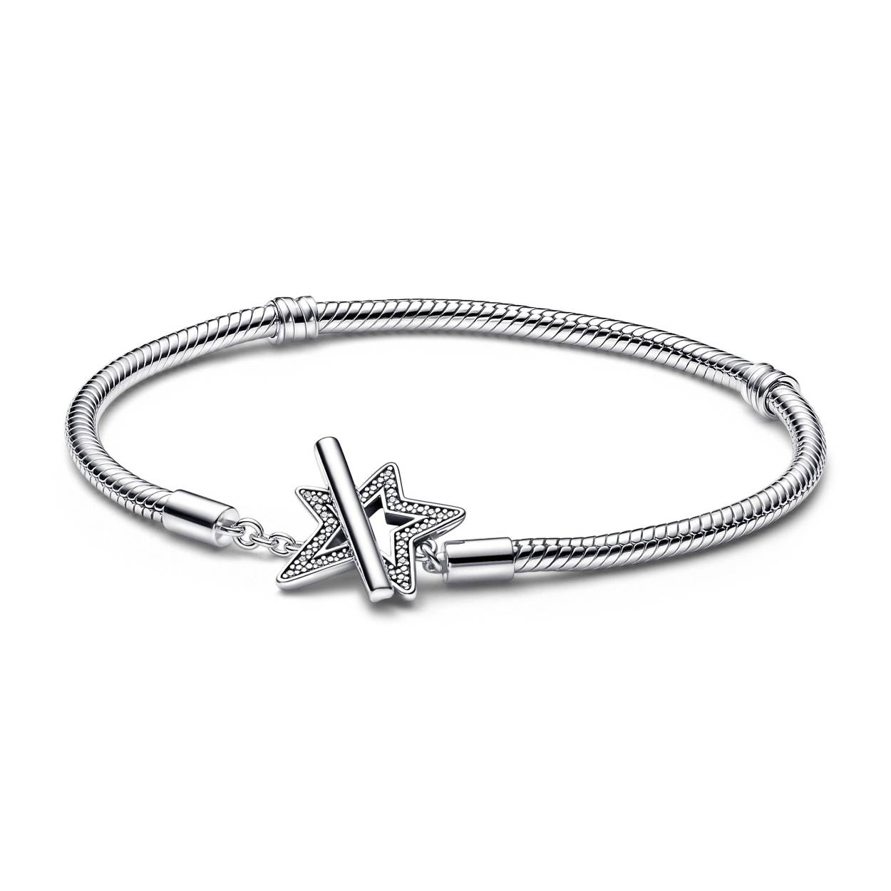 Pandora - Zilveren armband met Star sluiting, bezet met zirconia's - 592357C01-19