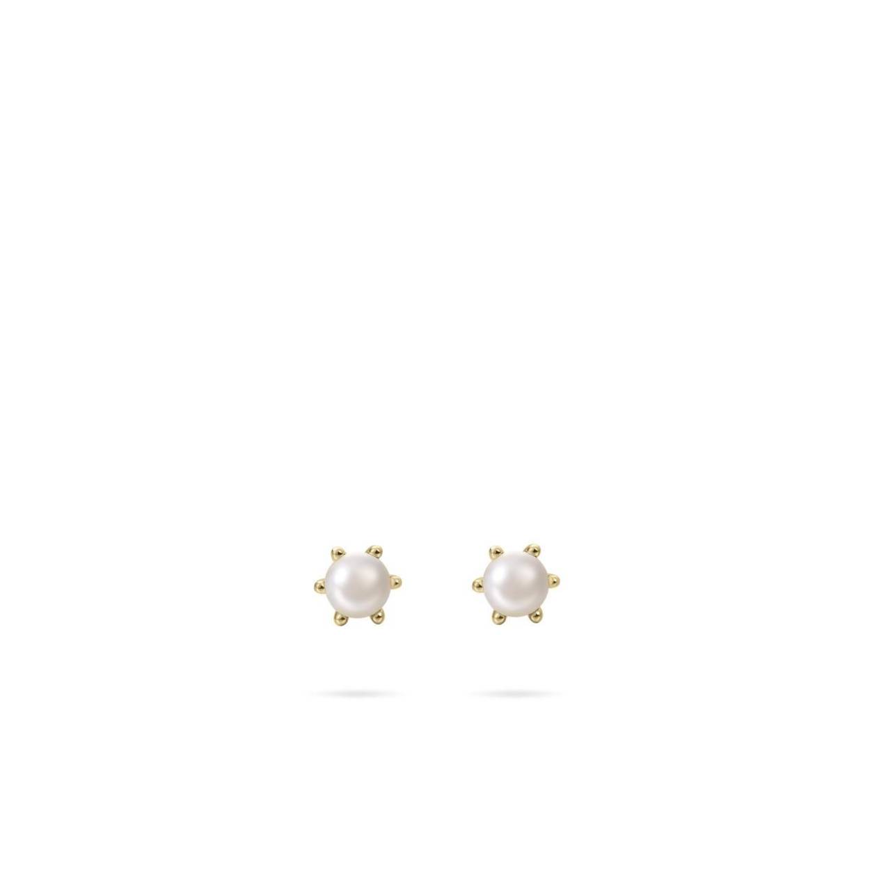 Oorstekers goldplated op zilver met parel 
