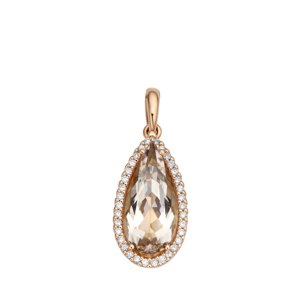 Naiomy Gold Hanger rosé goud 18k Morganite Briljant