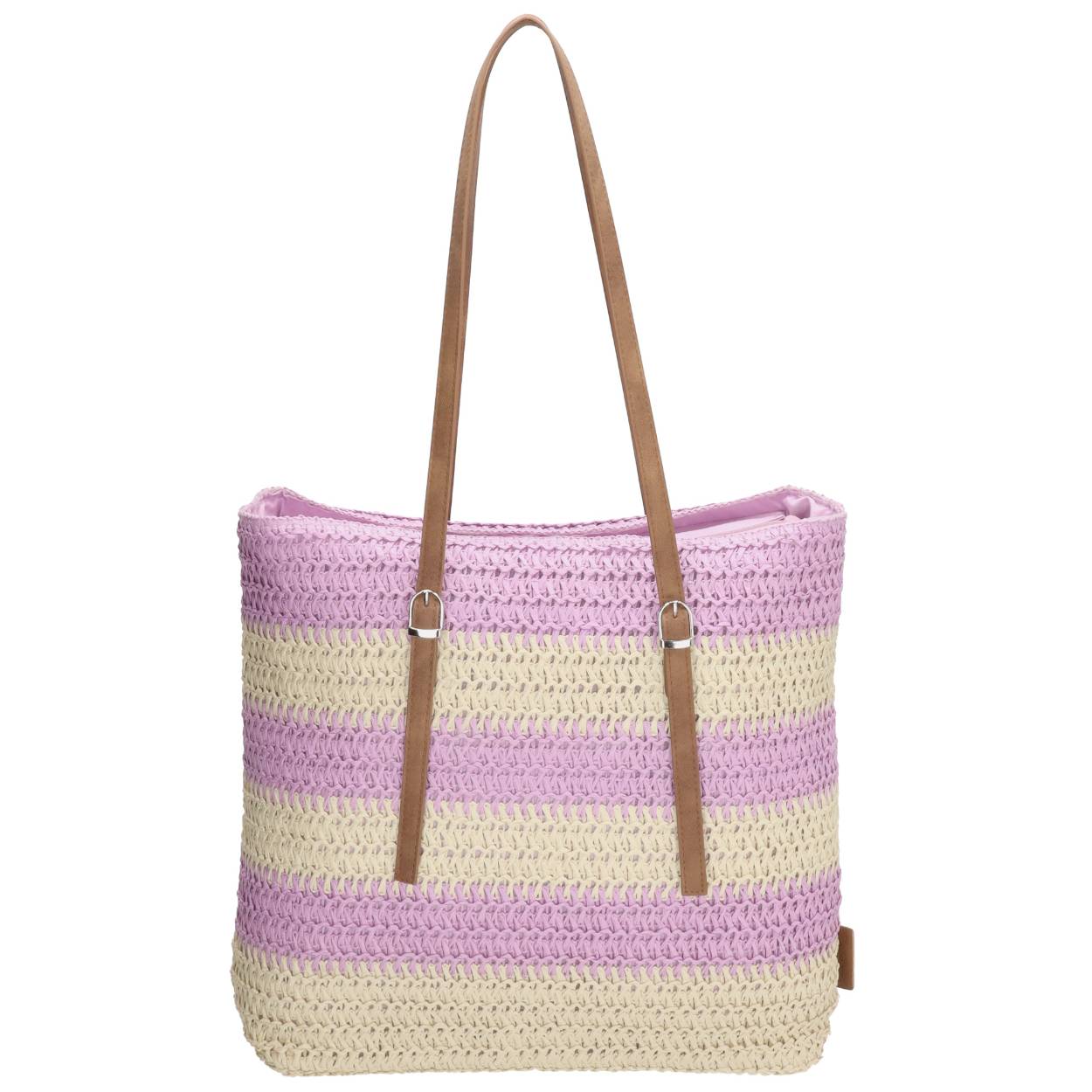 Met deze tas steel je de show op het strand! Deze toffe shopper is helemaal leuk. De kleurrijke strepen geven de shopper een vrolijk effect. De shopper is ook heel praktisch. Je neemt namelijk gemakkelijk je spullen mee in de tas. Het hoofdvak sluit met een ritssluiting, zo vallen jouw spullen niet zomaar uit de shopper. Je draagt de tas om de schouder met het dubbele handvat. Ga jij shinen met deze mooie shopper?

De eigenschappen van deze shopper zijn: 

Dubbel handvat
Hoofdvak met ritssluiting