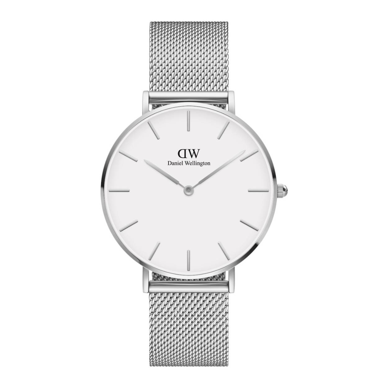 De Classic Petite Sterling met witte wijzerplaat, eigentijds tintje en frisse look, is nu al een designklassieker. Het is een stijlvol horloge dat zowel modern als tijdloos is. De mesh-polsband van de Petite 36 heeft een slanker profiel, en is daarom niet te verwisselen met onze Classic 36-banden.