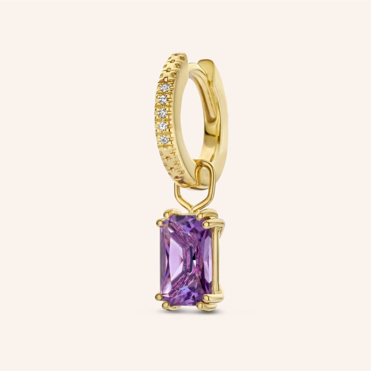 Oorbellen creool gold plated 0.015ct brilj