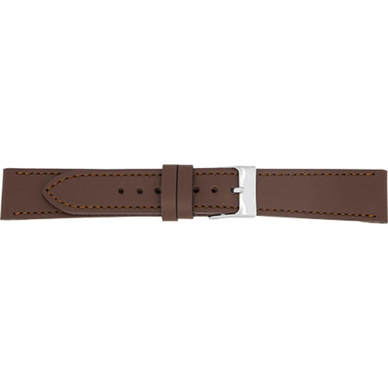 Horlogeband leder 633 donkerbruin stiksel 12mm