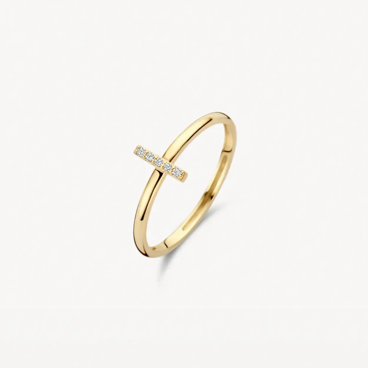 BLUSH GEELGOUDEN RING MET ZIRKONIA